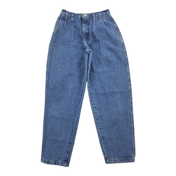 Vintage 1980s Props Tapered Leg Blue Jeans Size 6P Womens Petite High Rise Denim - Picture 1 of 7